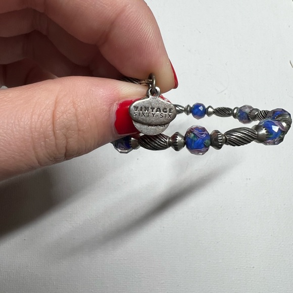 Alex and Ani Vintage 66 blue & silver wrap bracelet - Picture 6 of 6